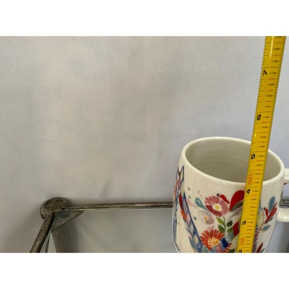 Anthropologie Starla M Halfman Letter M Coffee Mug Cup 14 fl oz Ceramic Floral - Picture 5 of 6